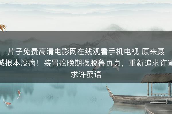 片子免费高清电影网在线观看手机电视 原来聂予诚根本没病！装胃癌晚期摆脱鲁贞贞，重新追求许蜜语
