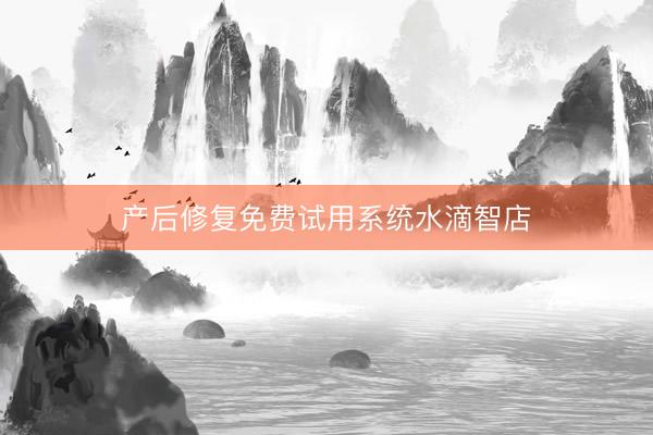产后修复免费试用系统水滴智店