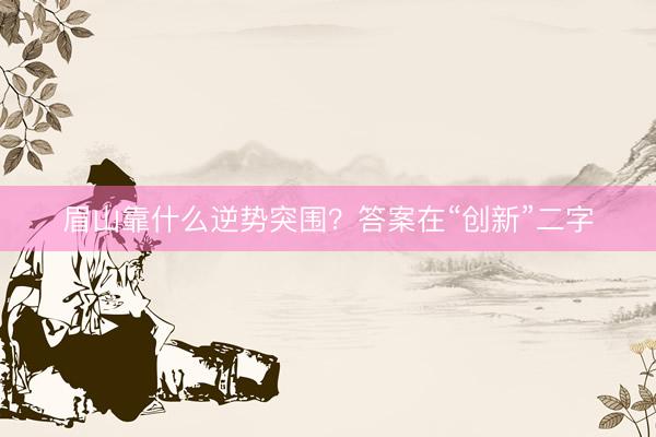 眉山靠什么逆势突围？答案在“创新”二字
