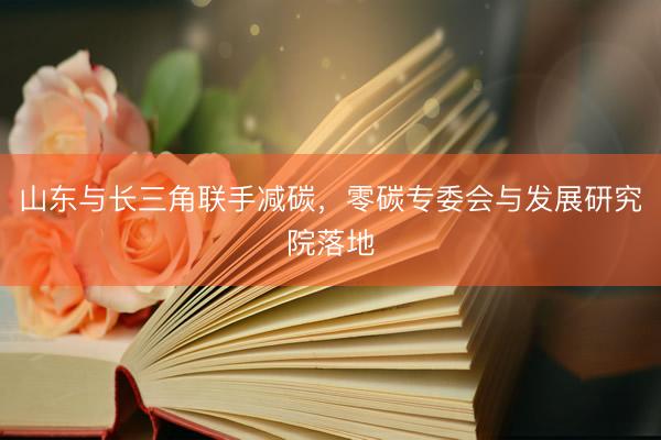 山东与长三角联手减碳，零碳专委会与发展研究院落地