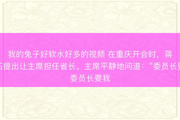 我的兔子好软水好多的视频 在重庆开会时，蒋介石提出让主席担任省长。主席平静地问道：“委员长要我