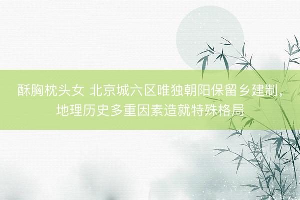 酥胸枕头女 北京城六区唯独朝阳保留乡建制，地理历史多重因素造就特殊格局