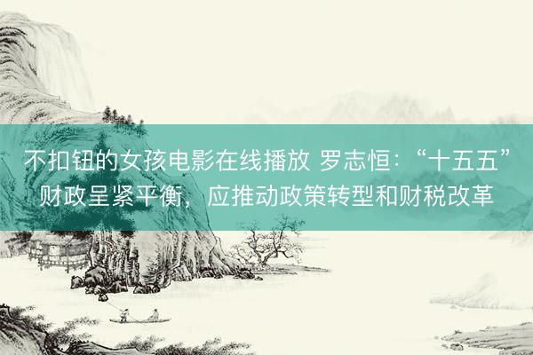 不扣钮的女孩电影在线播放 罗志恒：“十五五”财政呈紧平衡，应推动政策转型和财税改革