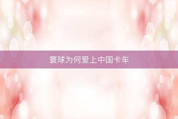 寰球为何爱上中国卡车