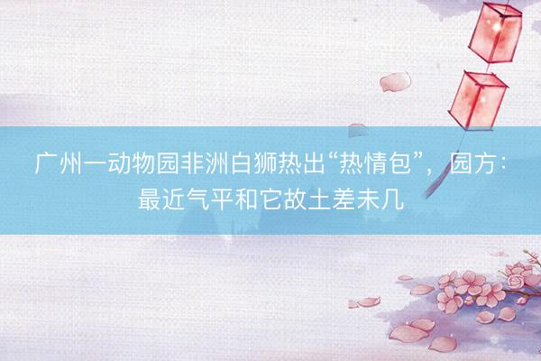 广州一动物园非洲白狮热出“热情包”，园方：最近气平和它故土差未几