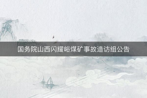 国务院山西闪耀峪煤矿事故造访组公告