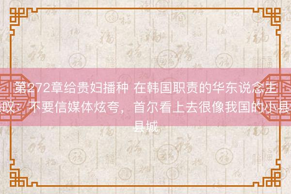 第272章给贵妇播种 在韩国职责的华东说念主感叹：不要信媒体炫夸，首尔看上去很像我国的小县城