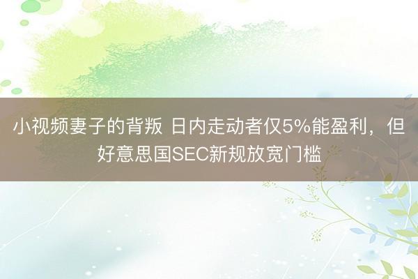 小视频妻子的背叛 日内走动者仅5%能盈利，但好意思国SEC新规放宽门槛