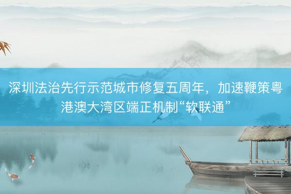 深圳法治先行示范城市修复五周年，加速鞭策粤港澳大湾区端正机制“软联通”